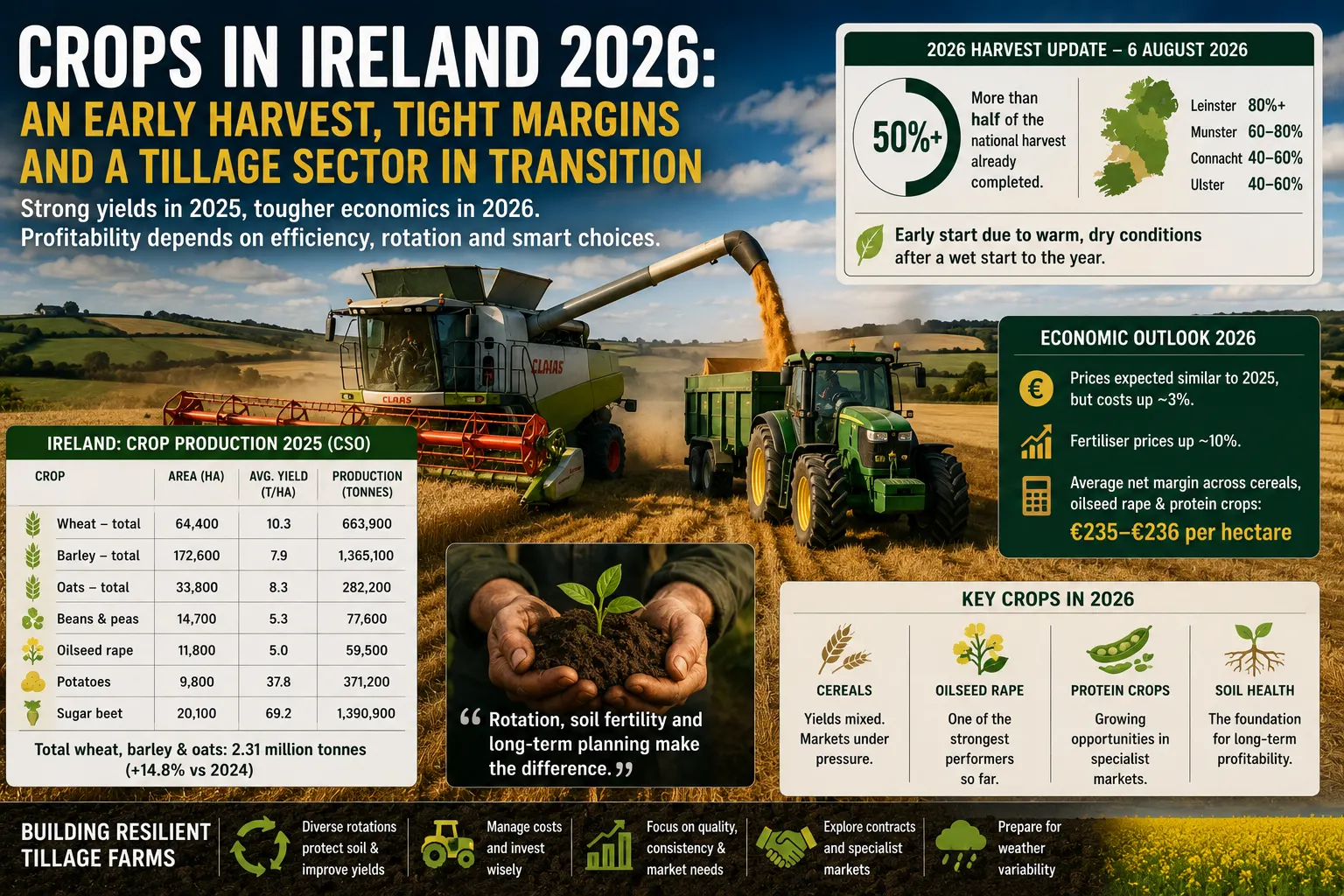 Crops in Ireland 2026: An Early Harvest, Tight Margins and a Tillage Sector in Transition