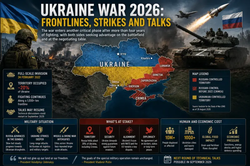 From Crimea to the Fortress Belt: How the Russia–Ukraine War Reached Its 2026 Military and Diplomatic Impasse