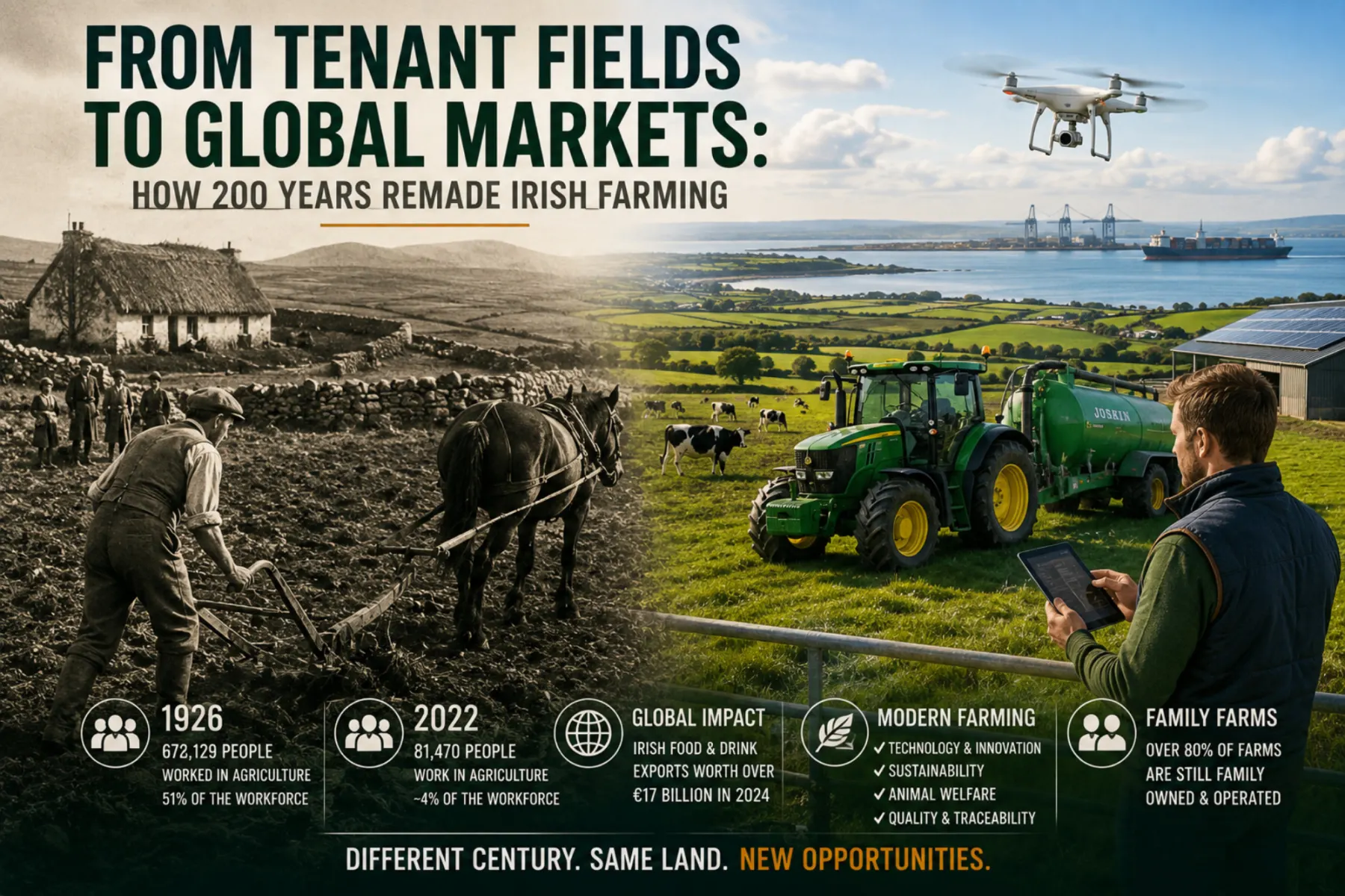 From Tenant Fields to Global Markets: How 200 Years Remade Irish Farming