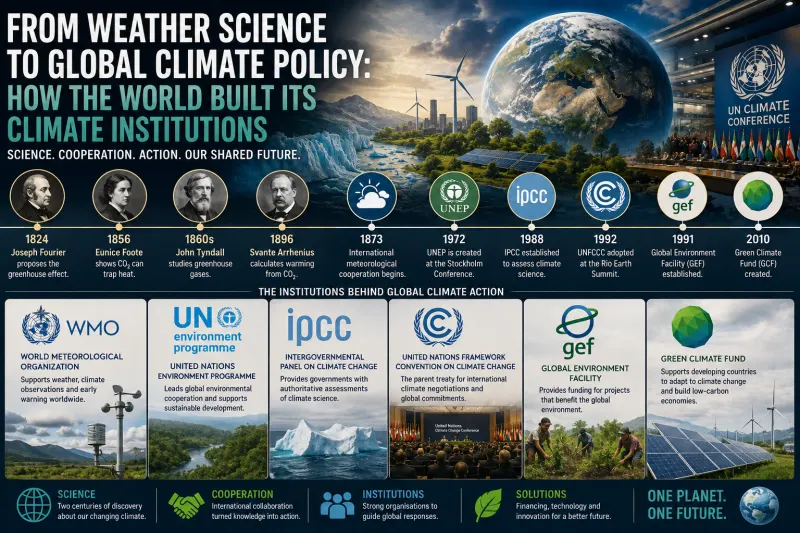 From Weather Science to Global Climate Policy: How the World Built Its Climate Institutions