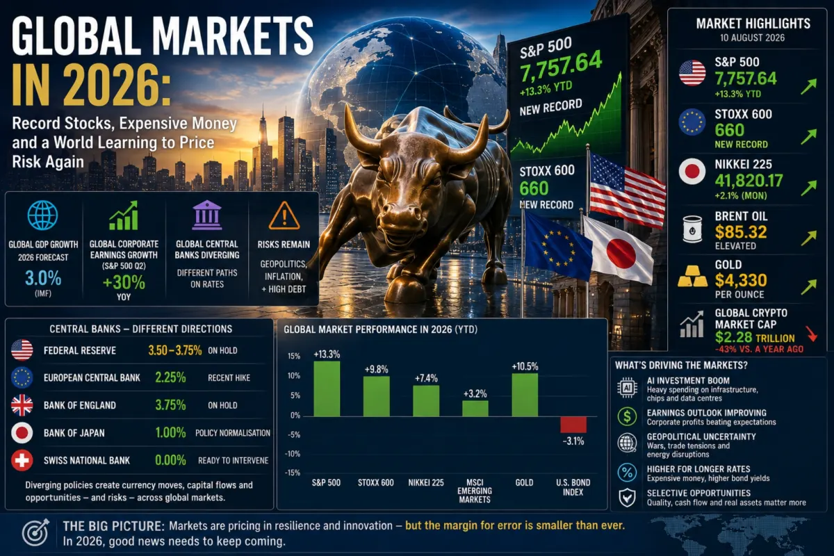 Global Markets in 2026: Record Stocks, Expensive Money and a World Learning to Price Risk Again