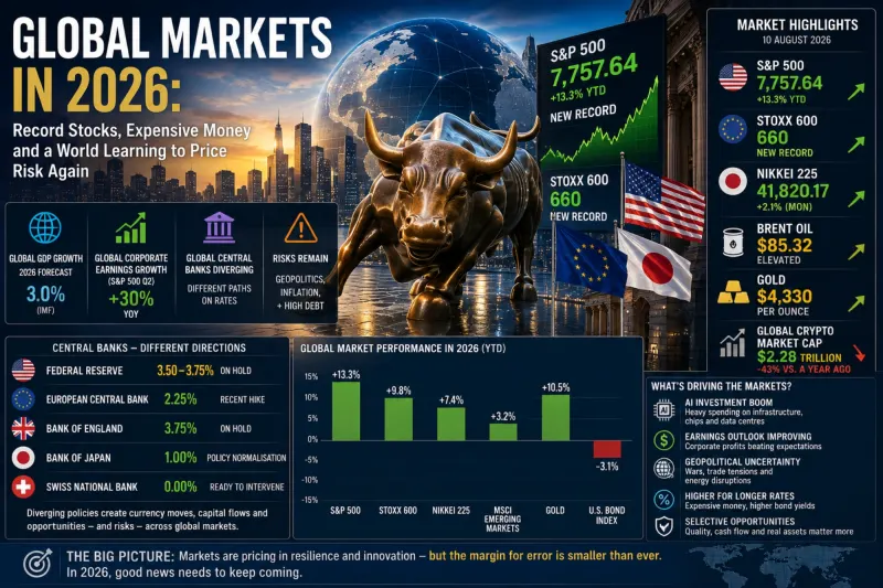 Global Markets in 2026: Record Stocks, Expensive Money and a World Learning to Price Risk Again