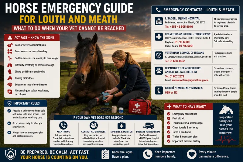 Horse Emergency Guide for Louth and Meath: What to Do When Your Vet Cannot Be Reached