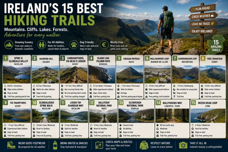 Ireland’s 15 Best Hiking Trails: Mountains, Cliffs, Lakes and Forests Worth Walking