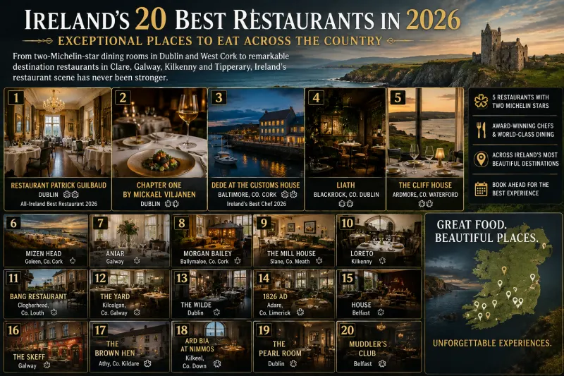 Ireland’s 20 Best Restaurants in 2026: Exceptional Places to Eat Across the Country