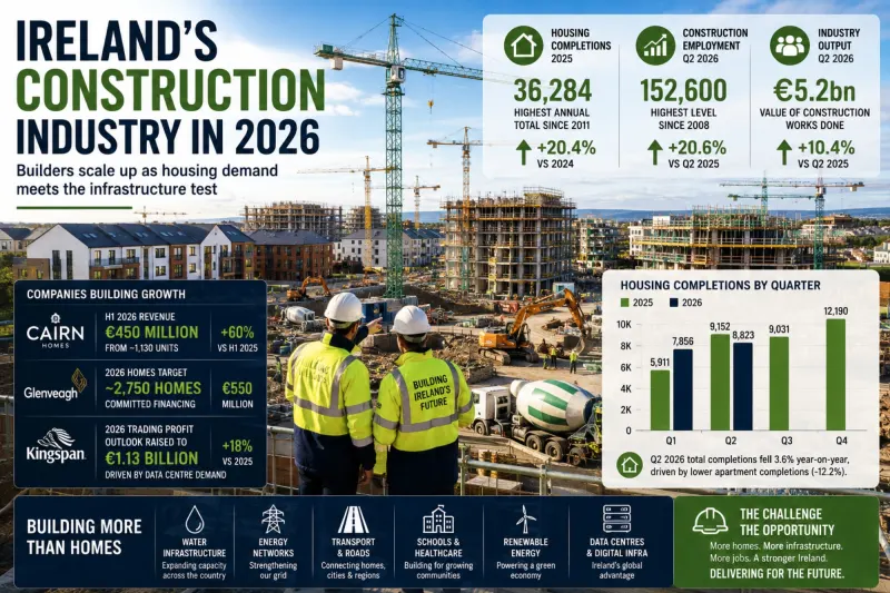 Ireland’s Construction Industry in 2026: Builders Scale Up as Housing Demand Meets the Infrastructure Test