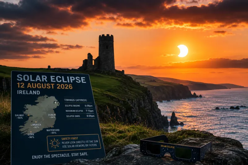 Ireland’s Evening Sky Is About to Change: How to Watch Tomorrow’s Solar Eclipse Safely