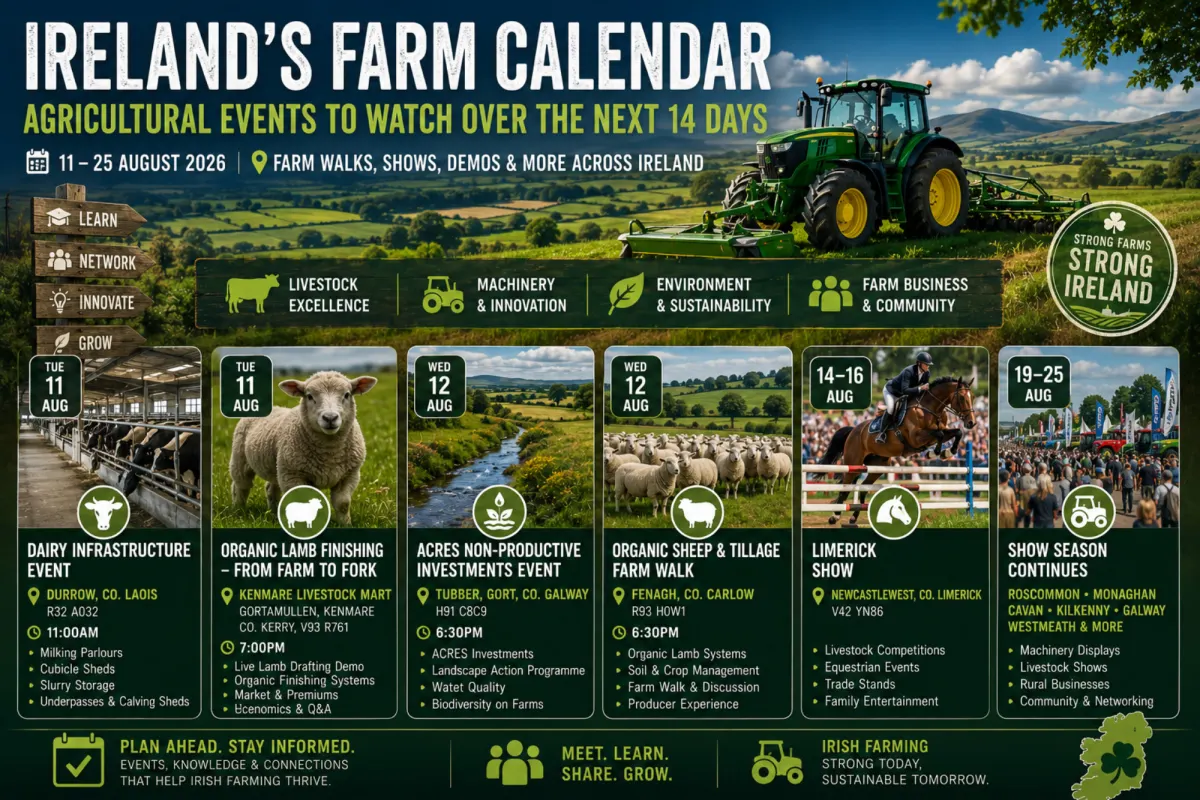Ireland’s Farm Calendar: The Agricultural Events to Watch Over the Next 14 Days