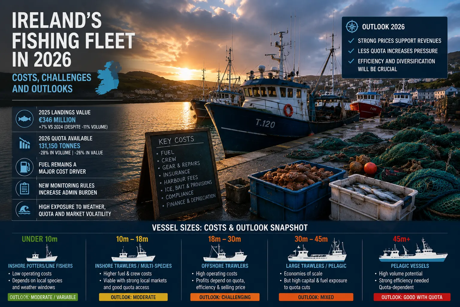 Ireland’s Fishing Fleet in 2026: What It Costs to Go to Sea — and Which Vessel Sizes Have the Strongest Outlook