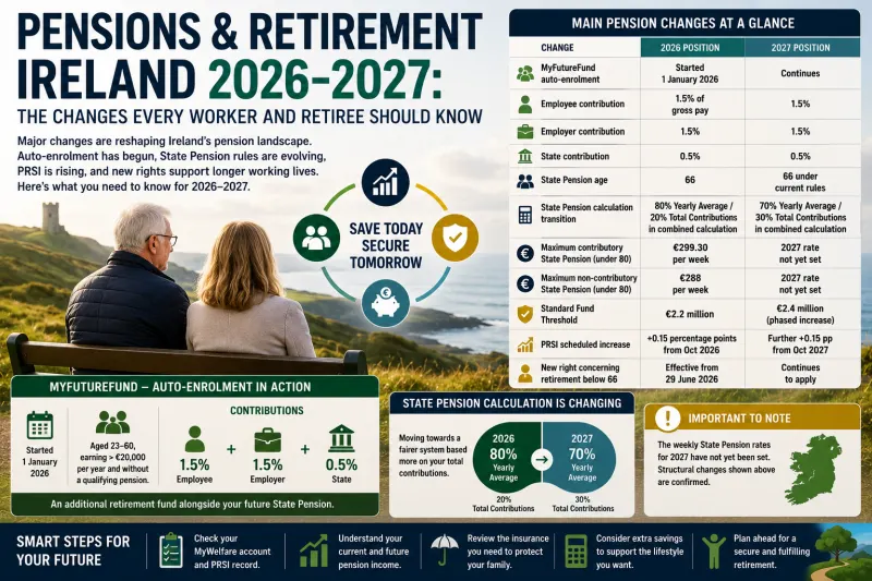 Pensions & Retirement Ireland 2026–2027: The Changes Every Worker and Retiree Should Know