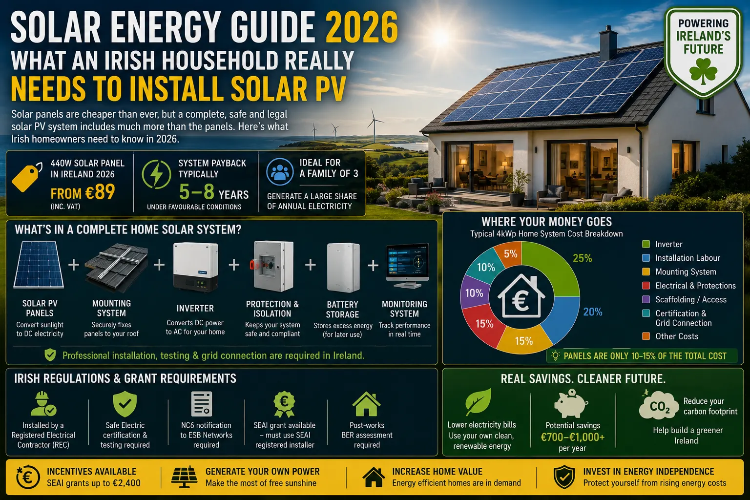 Solar Energy Guide 2026: What an Irish Household Really Needs to Install Solar PV