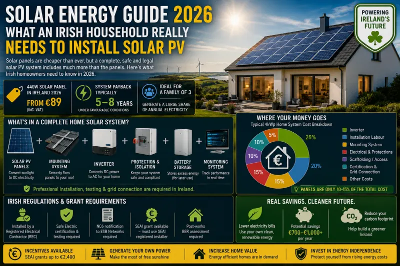 Solar Energy Guide 2026: What an Irish Household Really Needs to Install Solar PV