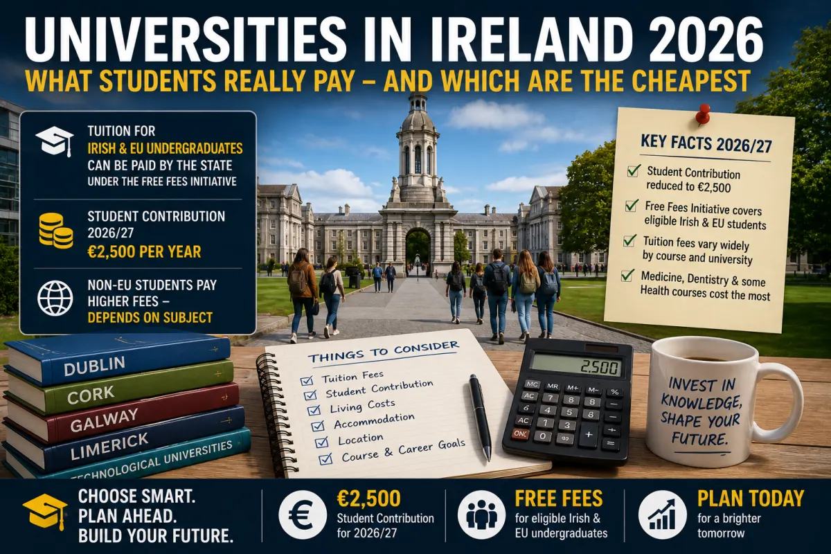 Universities in Ireland 2026: What Students Really Pay — and Which Are the Cheapest