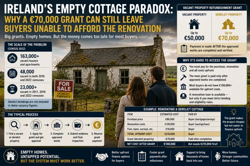 UntIreland’s Empty Cottage Paradox: Why a €70,000 Grant Can Still Leave Buyers Unable to Afford the Renovationitled article