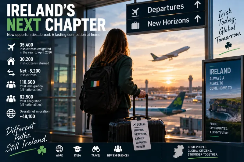 A Strong Economy, but 35,400 Irish Citizens Still Left — Why Emigration Remains Part of Modern Ireland
