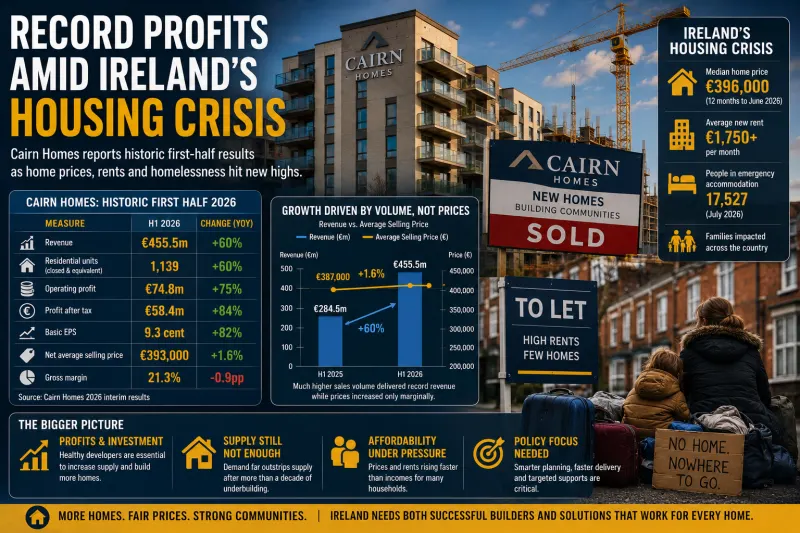 Cairn Homes’ Record Profits Meet Ireland’s Housing Crisis: Why More Building Has Not Yet Restored Affordability