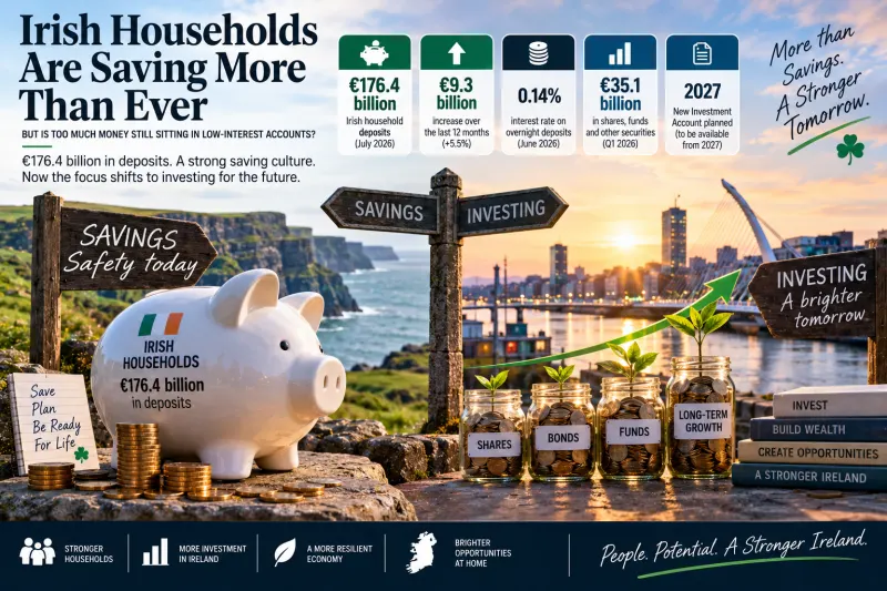 Ireland Has €176 Billion in Bank Deposits — Why the Government Wants Savers to Become Investors