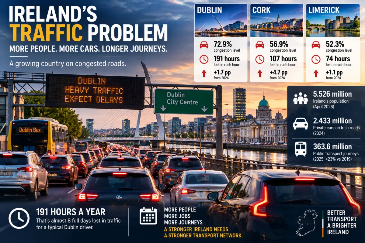Why Ireland Keeps Getting Stuck in Traffic — Despite Record Investment in Roads and Public Transport