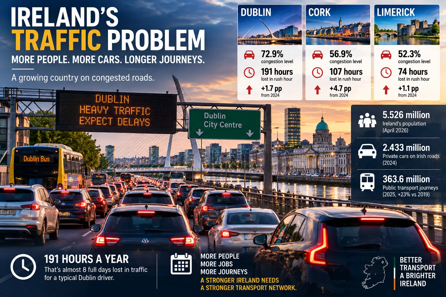 Why Ireland Keeps Getting Stuck in Traffic — Despite Record Investment in Roads and Public Transport